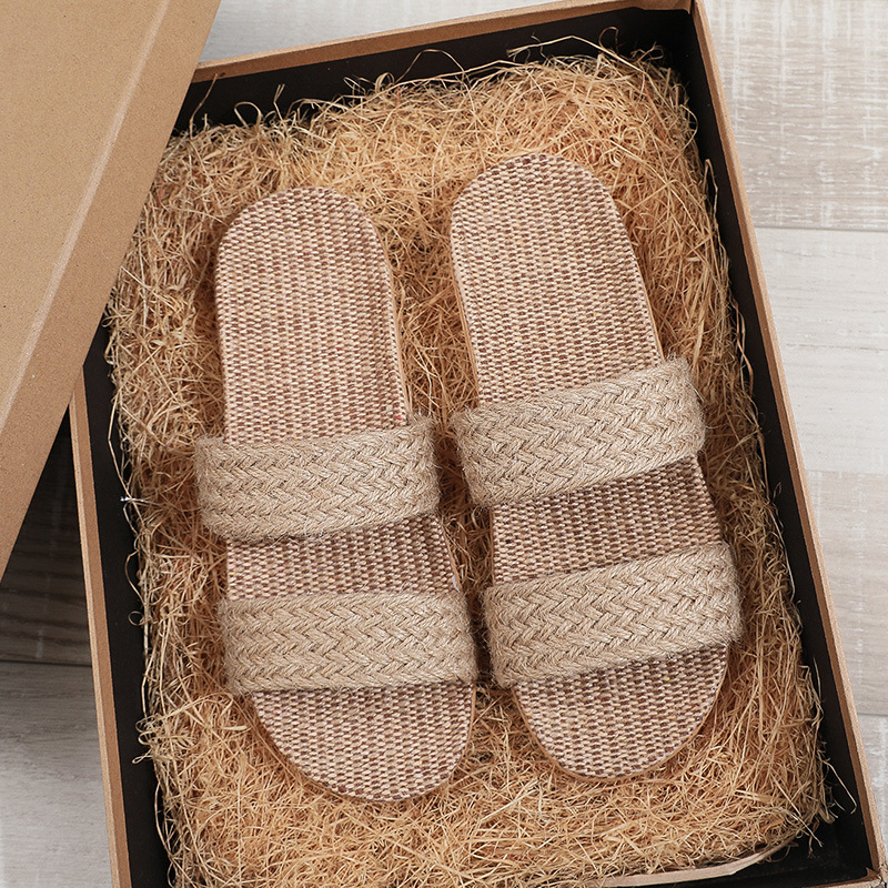 Men'S Shoes To Women'S Size - Women Indoor Slippers Home Flax Slides