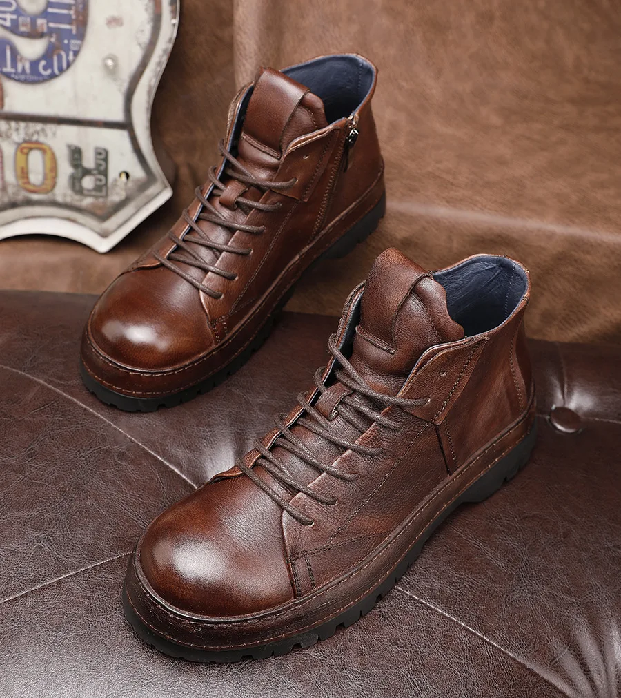Vintage British Men Ankle Boot - Men'S Shoes Brogues ulasan dan harga