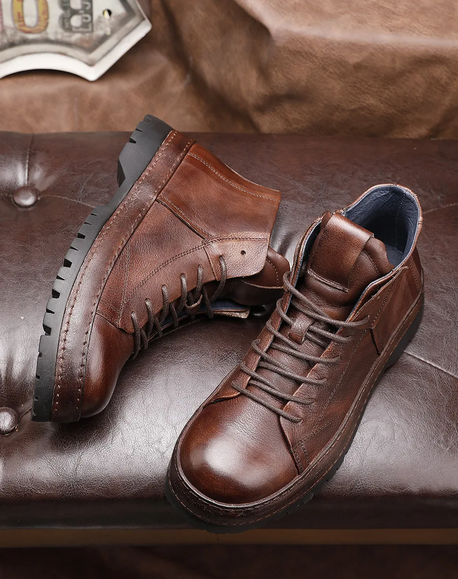 Vintage British Men Ankle Boot - Men'S Shoes Brogues ulasan dan harga