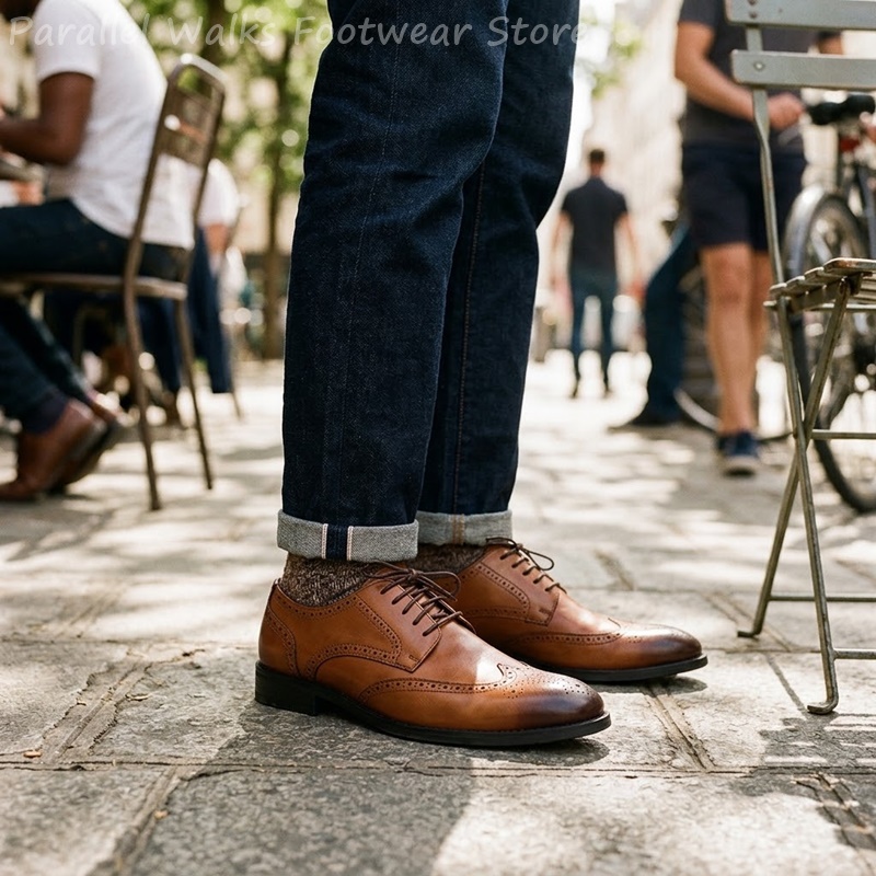 Men Brogue Derby Shoes Formal  - Men'S Shoes Brogues ulasan dan harga