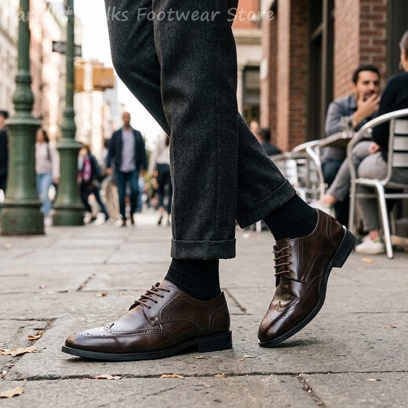 Men Brogue Derby Shoes Formal  - Men'S Shoes Brogues ulasan dan harga