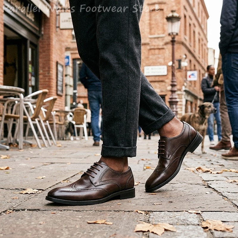 Men Brogue Derby Shoes Formal  - Men'S Shoes Brogues ulasan dan harga