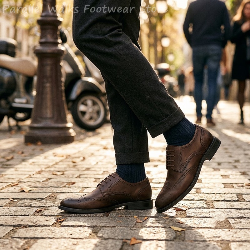 Men Brogue Derby Shoes Formal  - Men'S Shoes Brogues ulasan dan harga