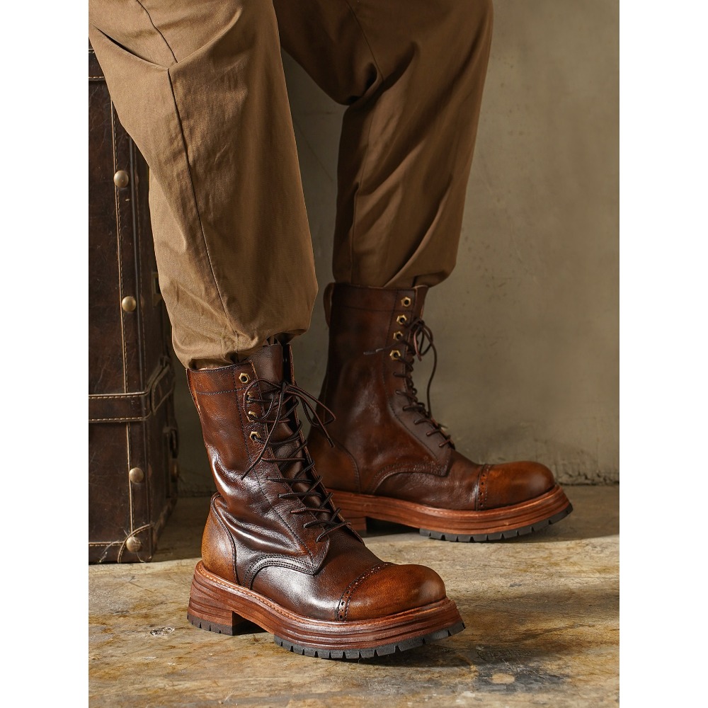 Men's Genuine Leather Motorcyc - Men'S Shoes Brogues ulasan dan harga