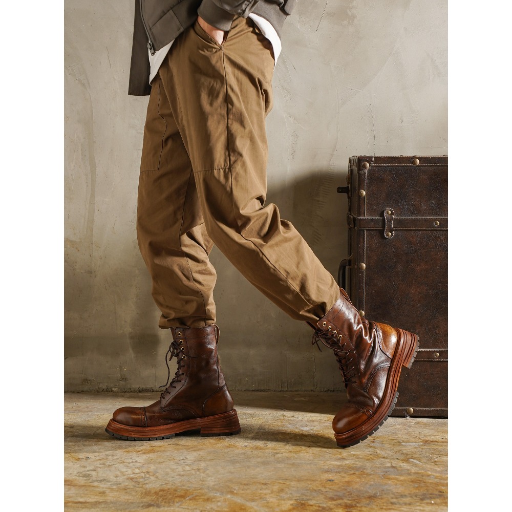 Men's Genuine Leather Motorcyc - Men'S Shoes Brogues ulasan dan harga