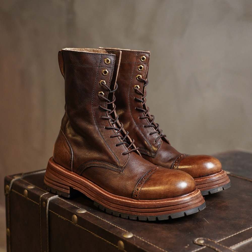 Men's Genuine Leather Motorcyc - Men'S Shoes Brogues ulasan dan harga