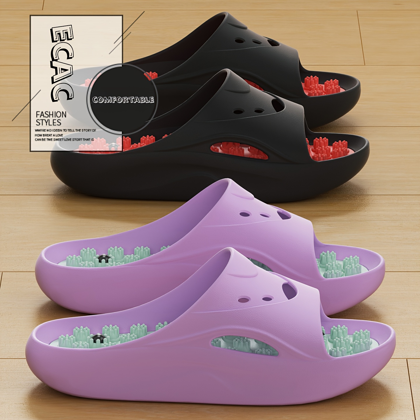 Women Men EVA Massage Slippers - Flip Flop Beach Men ulasan dan harga