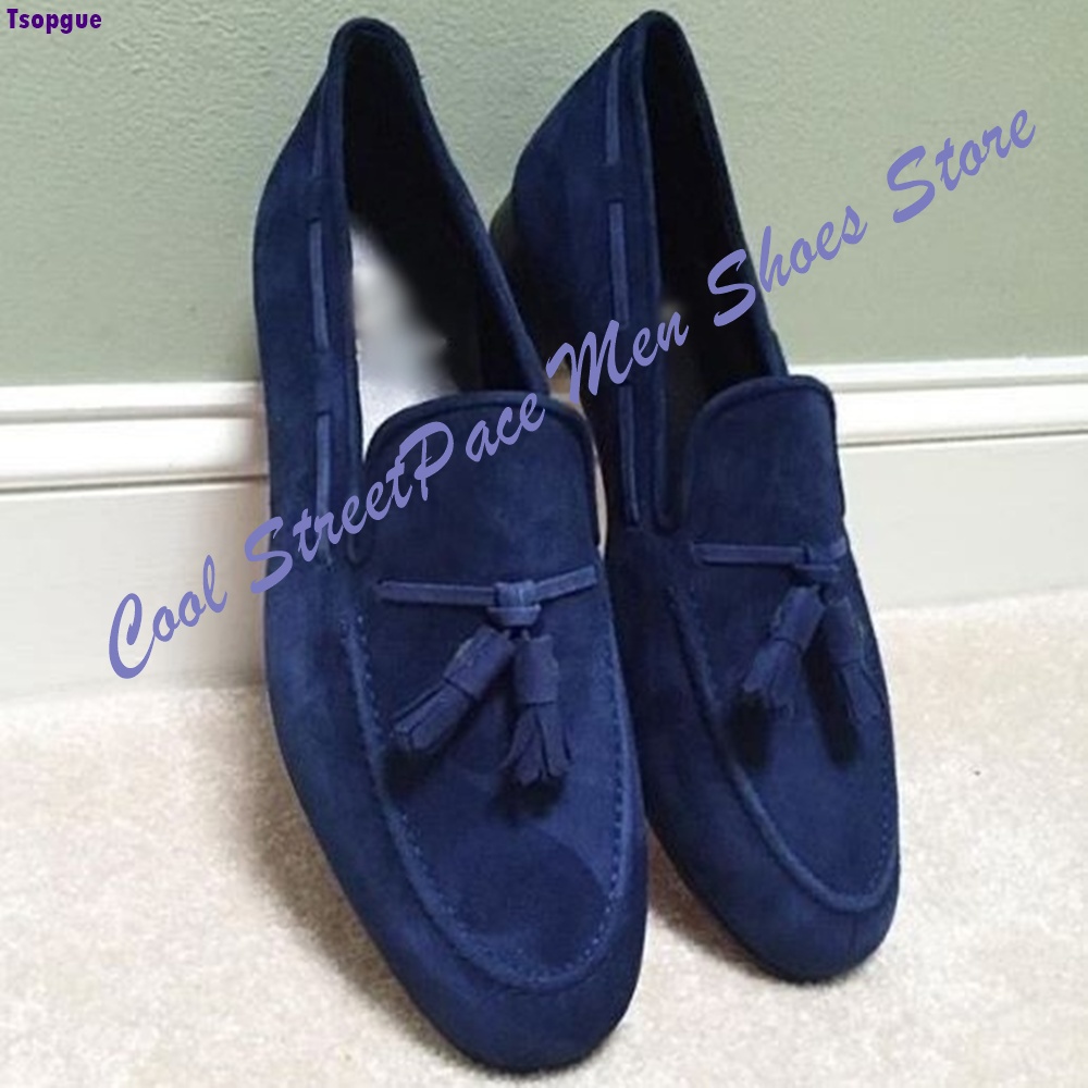 Business Casual Knot Loafers f - Men'S Shoes Navy Blue ulasan dan harga