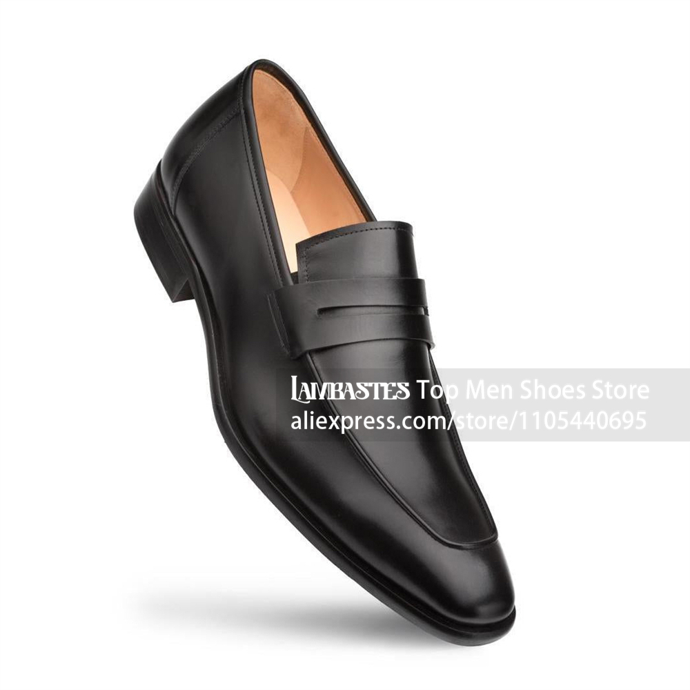 Navy Blue PU Leather Penny Loa - Men'S Shoes Navy Blue ulasan dan harga