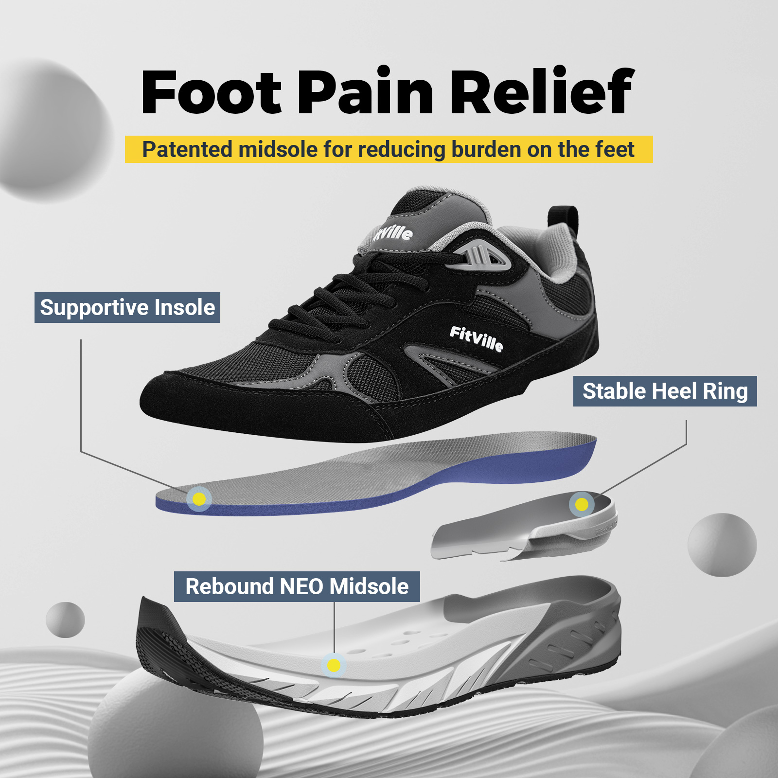 Fitville Walking Shoes Wide Me - Men'S Shoes For Gym ulasan dan harga