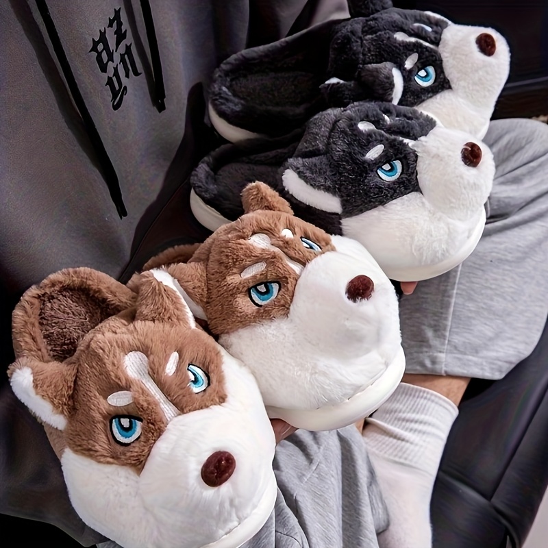 ZUOFU Cute Husky Dog Plush Sli - Men Shoes Eu To Us ulasan dan harga