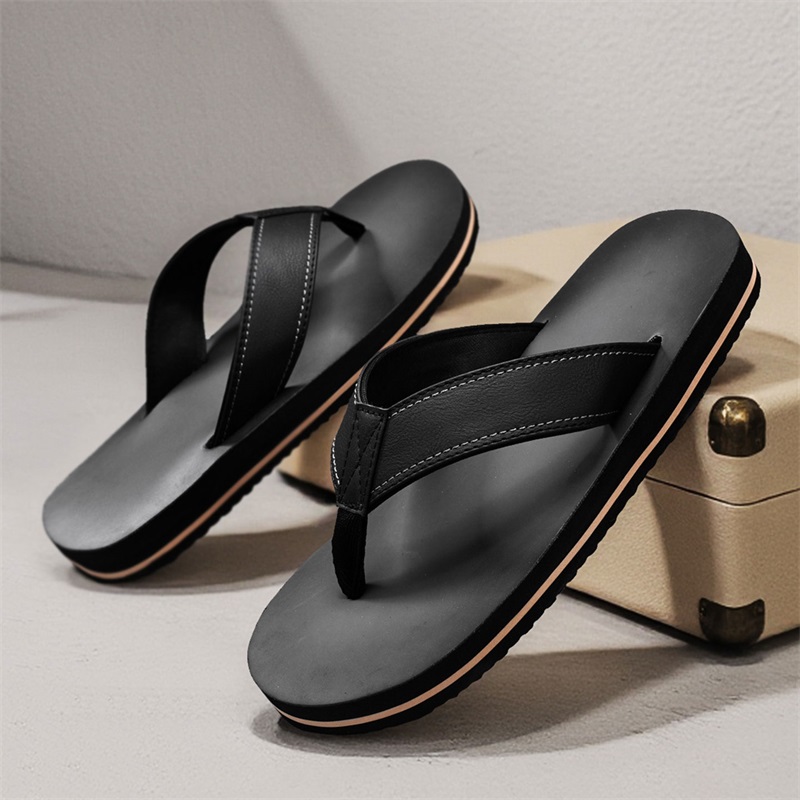 Men's Vintage Washed Faux Leat - Flip Flop Beach Men ulasan dan harga