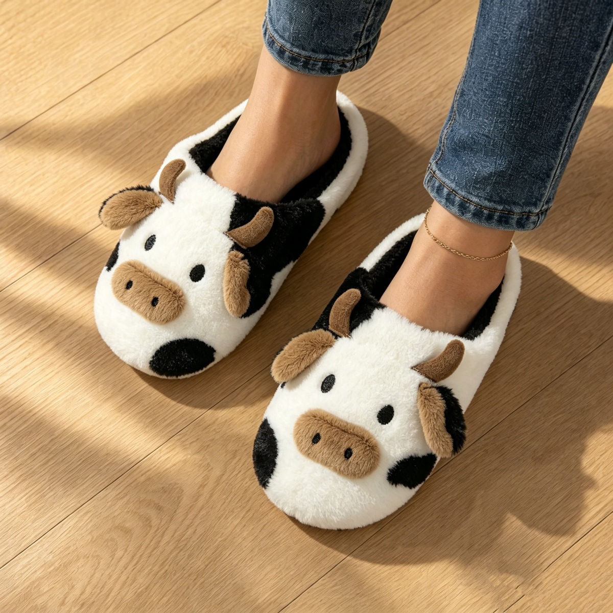 Comfy Cow Plush Slippers Women - Men'S Shoes To Women'S Size ulasan dan harga