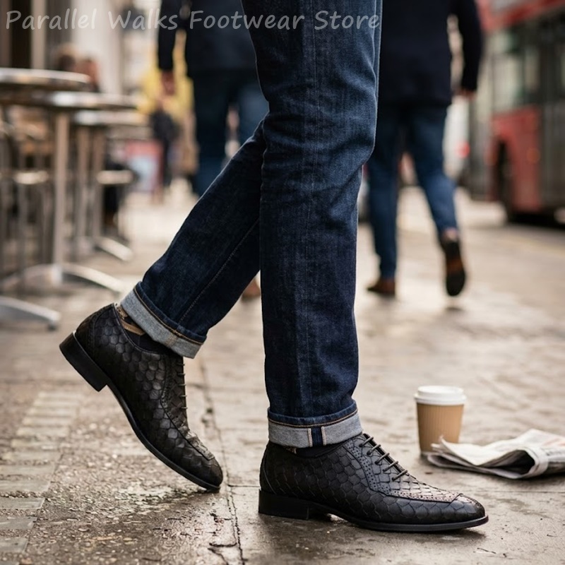 Sartorial Men Oxfords Fish Sca - Men'S Shoes Brogues ulasan dan harga