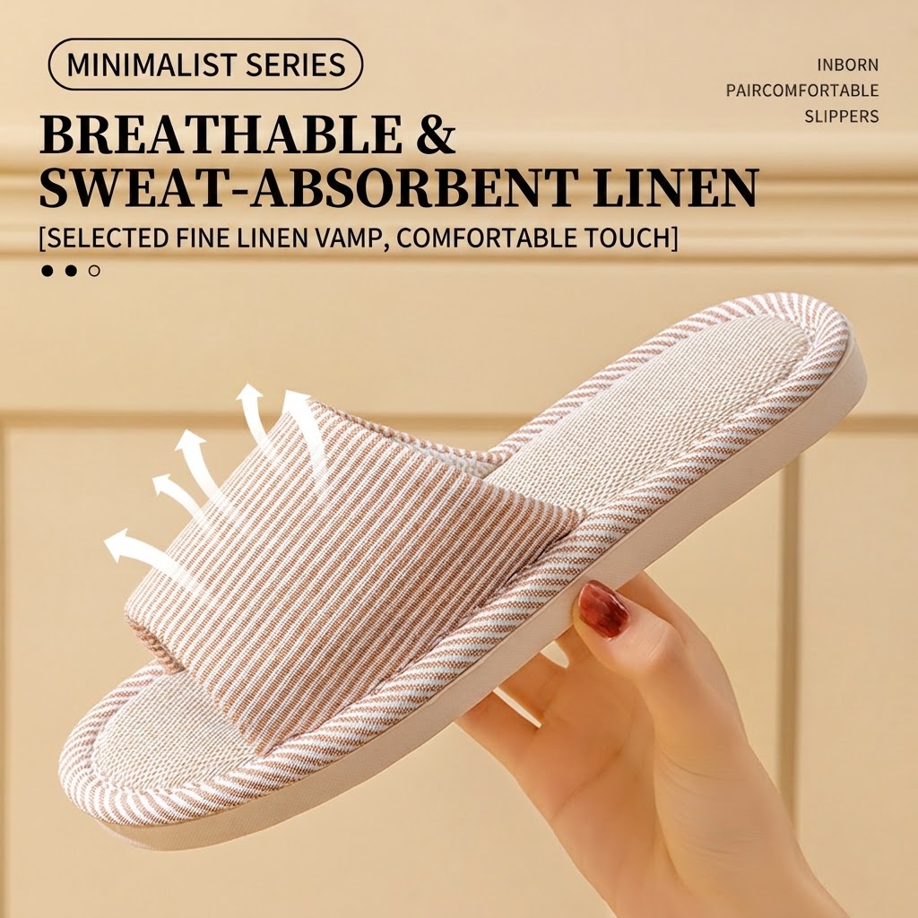 Breathable Flax Linen Slippers - Men'S Shoes To Women'S Size ulasan dan harga