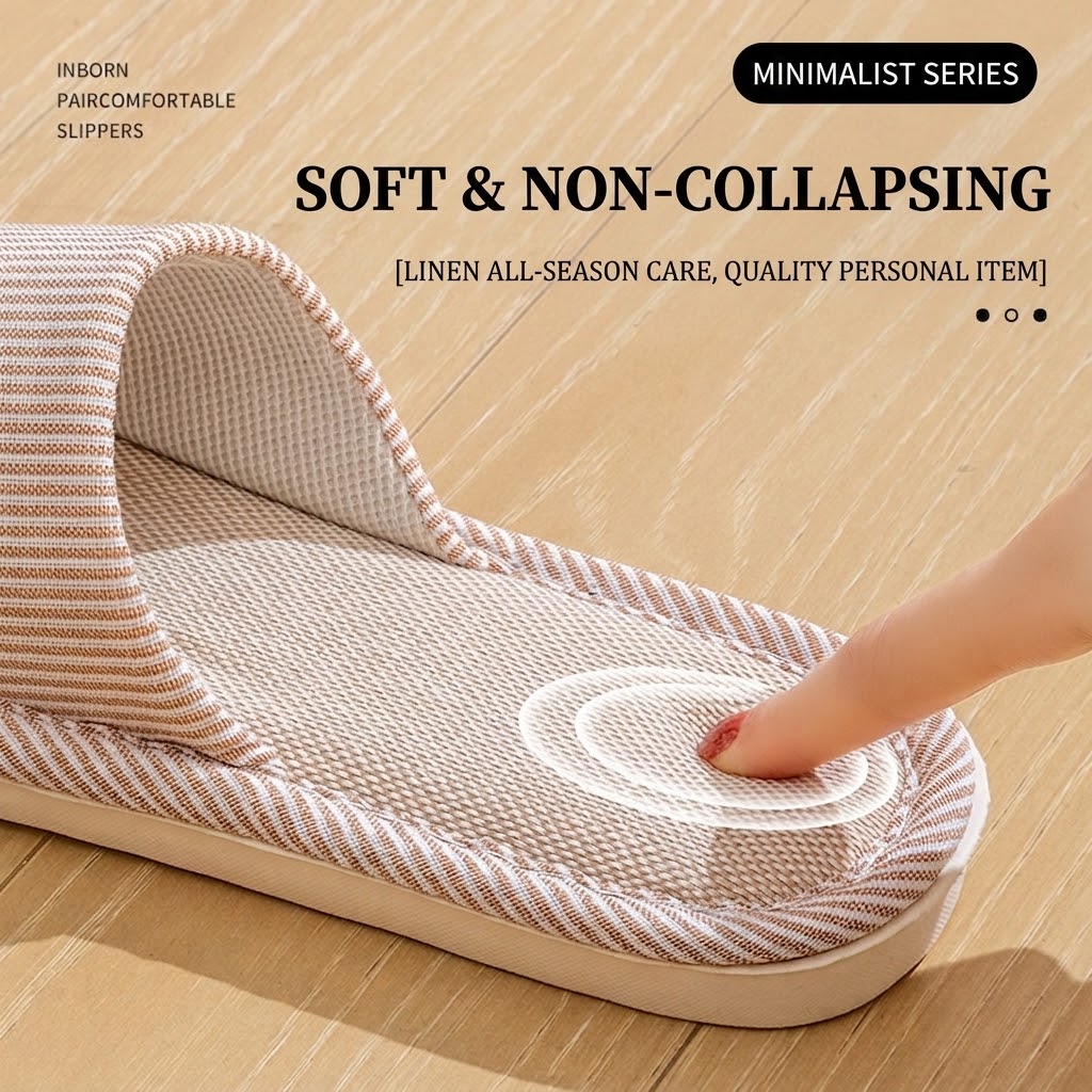Breathable Flax Linen Slippers - Men'S Shoes To Women'S Size ulasan dan harga
